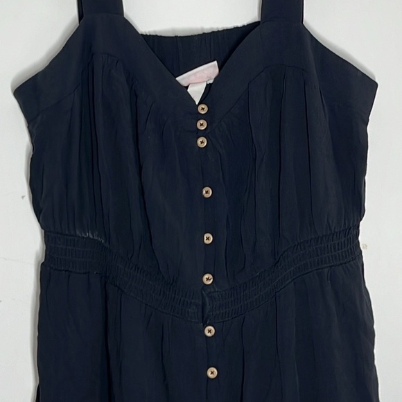 Knox Rose Sleeveless Tiered Boho Peasant Summer Dress Medium Black Knee Length - Picture 3 of 9